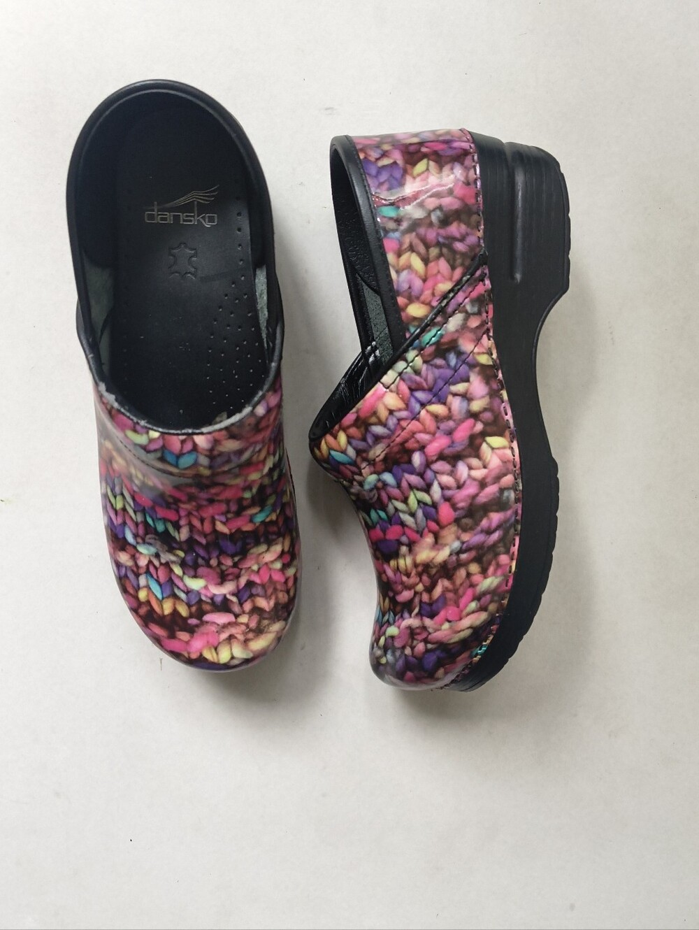 Dansko Professional Clogs Women's 41 US 10.5-11 Multicolor Knit Sweater Print